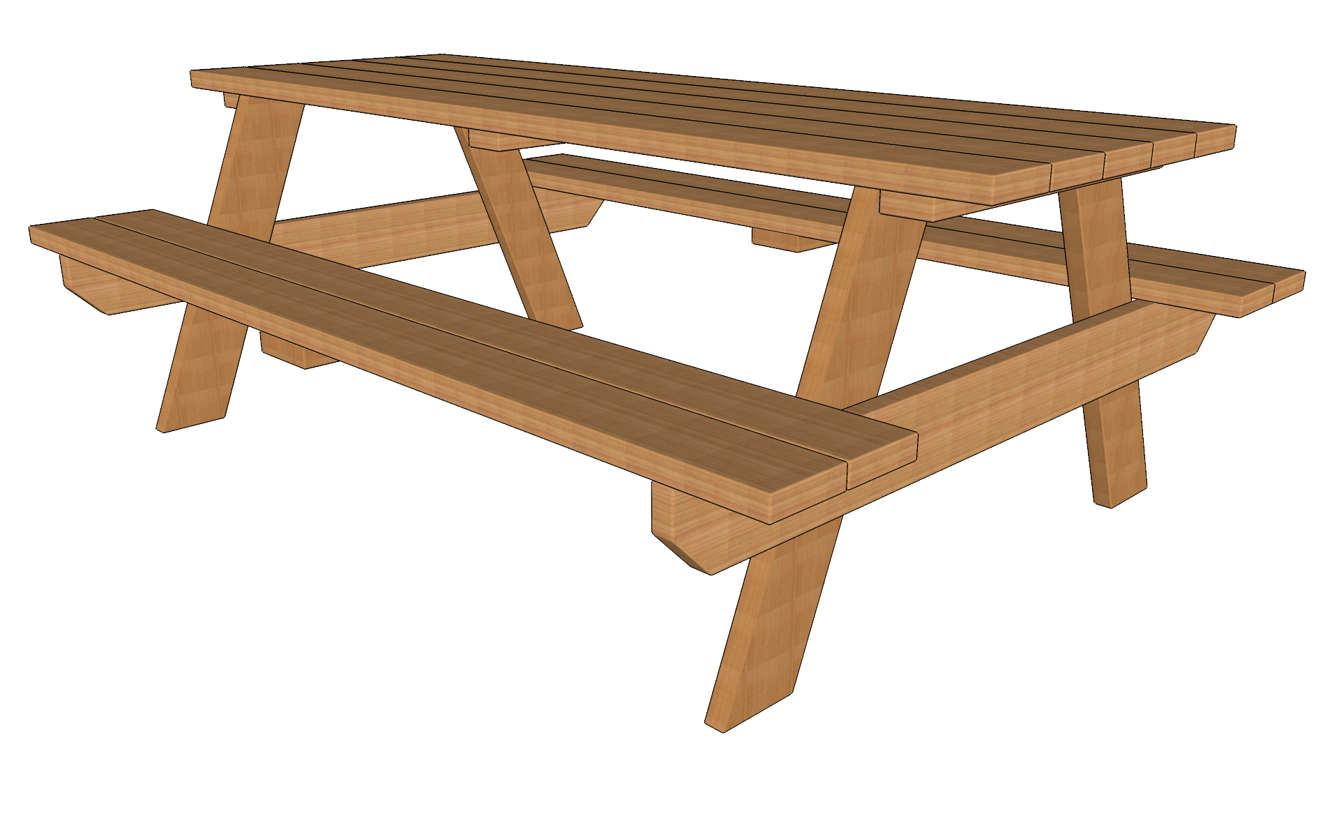 01-Traditional-Picnic-Table-ISO-View